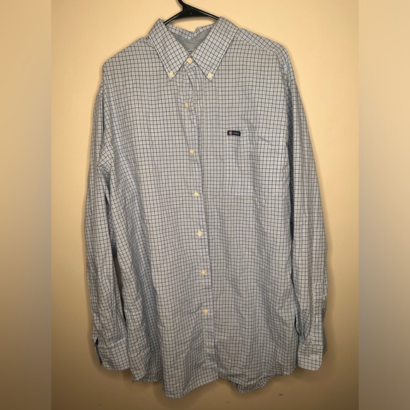 Ralph Lauren Shirt mens Light Blue Striped Chaps XLT - Picture 1 of 7